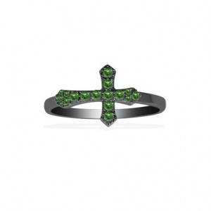 Black Silver Croix Ring