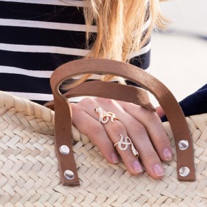 Yellow Silver Serpentine Statement Phalanx Ring