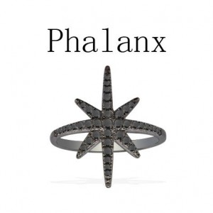Black Silver Meteorites Phalanx Ring