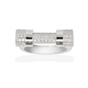 Silver  U-shaped Screw Cuff Ring