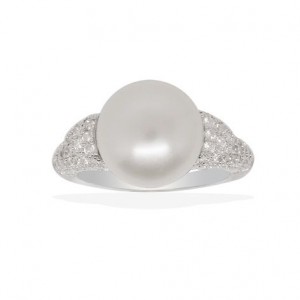 Silver Glamour Ring With Pearl