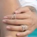 Silver X-shaped  Ring