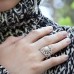 Silver Glamour Floral Ring With Pearl