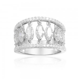 Cascade Marquise Silver Ring