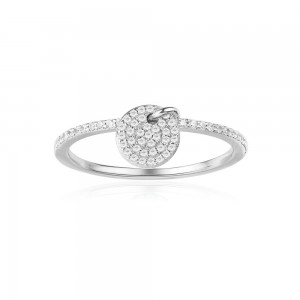 Silver Glamour Ring With Coin Pendant