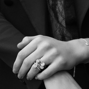 Silver Glamour Ring With Coin Pendant
