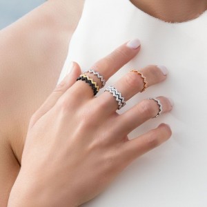 Silver 2-line Up And Down Ring