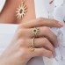 Yellow Silver Ring With Sun Pendant