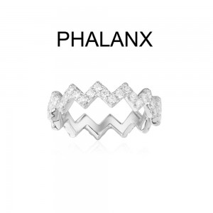 Silver Up And Down Phalanx Ring