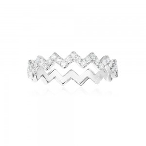 Silver Up And Down  Ring
