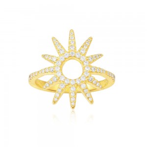 Yellow Silver Sun Ring