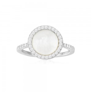 Ring With Mother Of Pearl In Center
