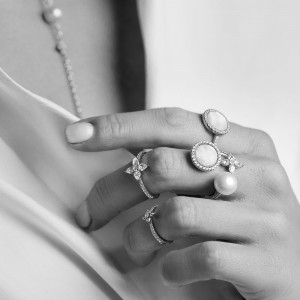 Ring With Mother Of Pearl In Center