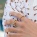 Yellow Silver Ring With 5 Sliding Mini Rings