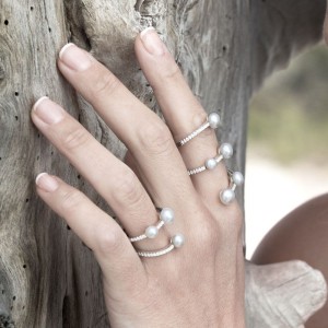 Toi Et Moi S-shape Ring With Pearls