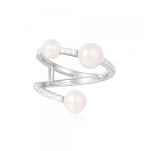 Toi Et Moi S-shape Ring With Pearls