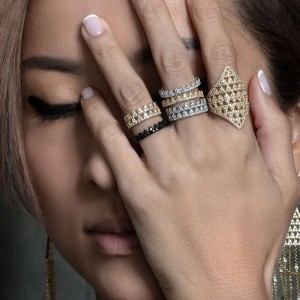 Spikes Double Line Ring