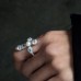 Topaz Cross Ring With Pearl