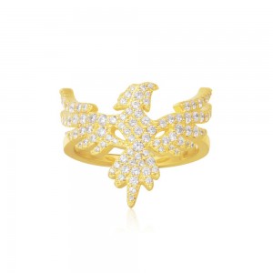Yellow Silver Falcon Ring