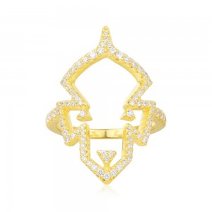 Yellow Silver Mask Ring