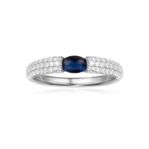 Navy Bonbon Silver Ring