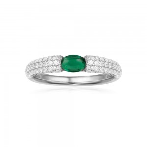 Green Bonbon Silver Ring
