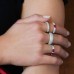Silver Bonbon Ring With Synthetic Red Stone