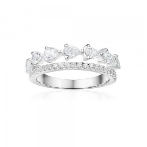Soiree Silver Double Ring