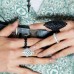 Black Silver Dragon Tail Ring
