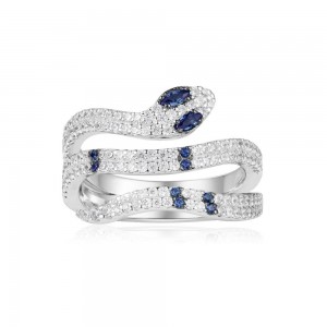 Silver Blue Kaa Ring