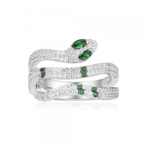 Silver Green Kaa Ring