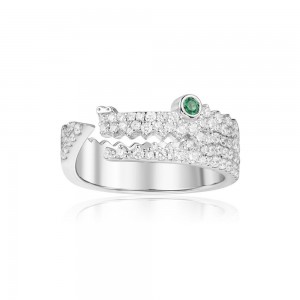 Silver Croco Open Ring