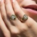Yellow Silver Alphabet-b Ring
