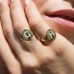 Yellow Silver Alphabet-h Ring
