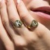Yellow Silver Alphabet-l Ring