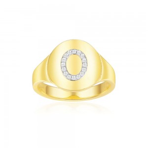 Yellow Silver Alphabet-o Ring