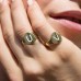 Yellow Silver Alphabet-u Ring