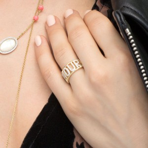 Yellow Silver Amour Statement Ring