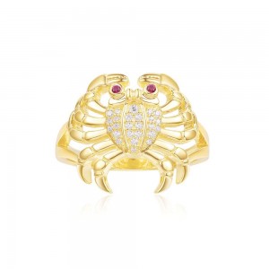 Yellow Silver Sea Crab Ring