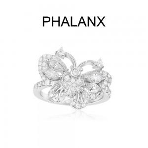 Silver Butterfly Phalanx Ring