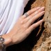 Dark Gray Silver 'feather' Ring
