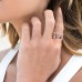 3-line Pave Silver Ring With Colors Sliding Mini Rings