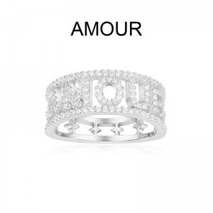 Silver 'amour' Ring