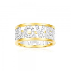 Yellow Silver 'crazy Love' Ring