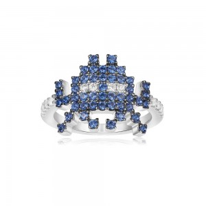 Navy Silver 'space Shooter' Ring