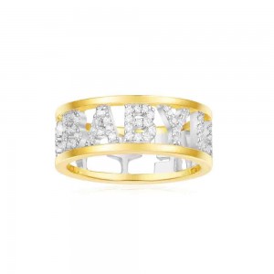 Yellow Silver 'baby Love' Ring