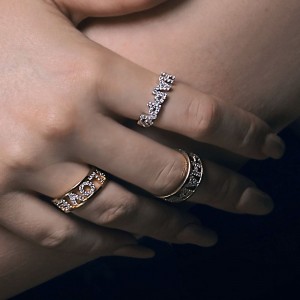 Yellow Silver 'baby Love' Ring