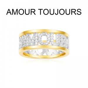 Yellow Silver 'amour Toujours' Ring