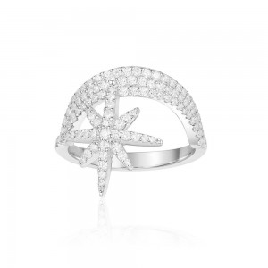 Silver MÉtÉorites De NoËl Ring