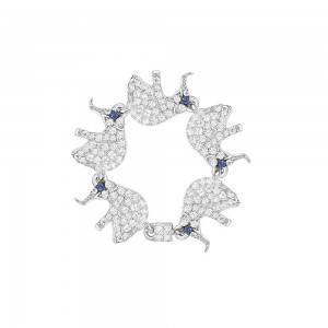Silver Equilibre Elephant Chain Ring